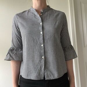 Madewell Black and White Gingham Button Down Shirt